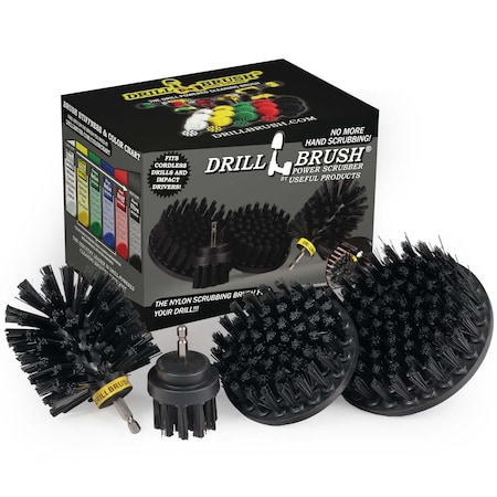 Drill Brush Power Scrubber By Useful Products 5 in W 7 in L Brush, Black K-S-542O-QC-DB